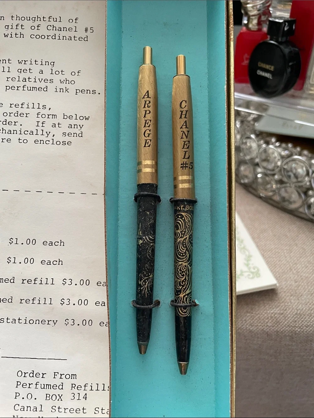✨VINTAGE Chanel Arpège & Chanel #5 Perfumed Writing Set✨New Unused Vintage
